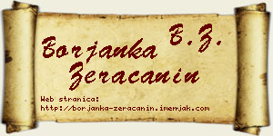 Borjanka Žeračanin vizit kartica